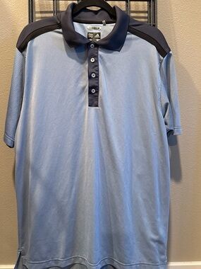 adidas Light Blue Polo with Navy Accents